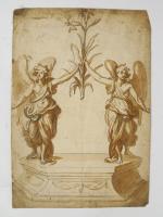 Ecole italienne 1700 " Projets "
Deux dessins au lavis.
47 x...