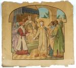 A. PERRODIN " Saints martyrs "
Ensemble de 3 aquarelles. 
Signées...