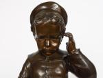 LECORNEY "Jeunes enfants à la perle"
Paire de sujets en bronze...