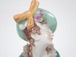 "Le colin-maillard"
Groupe XIXème en porcelaine polychrome de Saxe.
H. 28 cm...