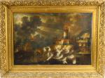 Ecole hollandaise XVIIème "Marine"
Huile sur toile.
54,5 x 81,5 cm
(restaurée et...