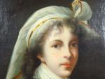 Ecole francaise fin XVIIIème - début XIXème "Portrait de jeune...