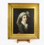 Ecole francaise fin XVIIIème - début XIXème "Portrait de jeune...