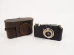 LEITZ. Leica II, noir numéro 75219. Objectif Elmar 3,5/50 mm...