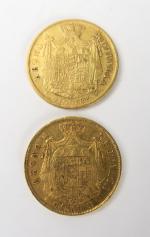 2 pièces de 40 lires en or , 1810 M...