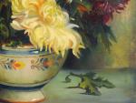 J. BOYE "Bouquet de chrysanthèmes"
Huile sur toile. 
Signée en bas...