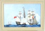 Léon HAFFNER "Bataille navale franco-anglaise"
Gouache.
Signée en bas à droite.
24 x...