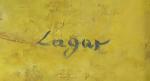 Celso LAGAR " Tauromachie "
Huile sur papier. 
Signée en bas...
