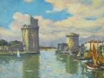 P. LANGLADE "Le port de la Rochelle"
Huile sur toile.
Signée en...
