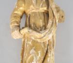 Sujet XVIIIème en bois sculpté, doré et polychrome "Saint personnage"
H....