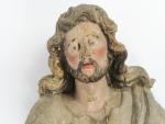 Sculpture début XVIIIème en bois sculpté, polychrome et doré "Saint...