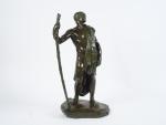 G. COLIN. "Le chemin parcouru"
Sculpture en bronze à patine verte....