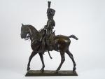 P. TOURGUENEEF. " Le hussard"
Sculpture en bronze à patine brune....