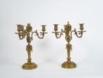 Paire de candélabres début XIXème de style Louis XVI en...