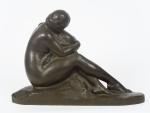 A. GENNARELLI. "Maternité". Sculpture en bronze à patine brune. Signée.
Dim....