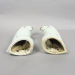 Couple de perruches en porcelaine blanc de Chine.
Chine, XIXème siècle.
H....