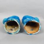 Couple de coqs en céramique émaillé turquoise.
Chine, fin XIXème siècle.
H....