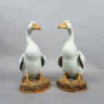 Couple d'oies en porcelaine blanche.
Chine, XIXème siècle.
H. 31,5 cm et...