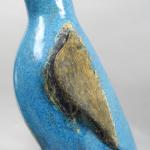 Couple de perruches en céramique émaillée bleu et arlequin.
Chine, XVIIIème...