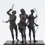 "La Flagellation du Christ"
Groupe XIXème en bronze. 
Socle en placage...
