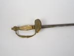 Epée de cour monture en bronze doré ciselé, plateau de...