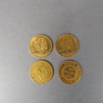 Quatre pièces de 20 Francs or, 1897-A, 1905, 1907, 1913.

FRAIS...