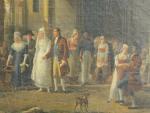 Nicolas Antoine BRUN "Le mariage de village".
Huile sur toile. Signée...