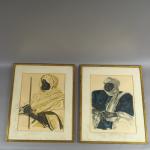A. IACOVLEFF. "Portraits de Sultans". 
Paire de lithographies en couleurs.
Dim....