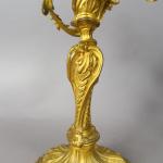 Paire de candélabres XIXème en bronze doré de style rocaille,...