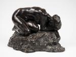 M. L. CLADEL."'Nue". 
Sculpture en bronze en patine brune, signée...