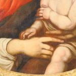 Ecole italienne XIXème. "Vierge à l'enfant".
Huile sur toile dans son...