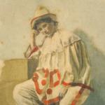Ecole italienne fin XIXème. "Clown mélancolique".
Aquarelle, signée en bas à...