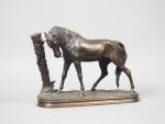 Pierre-Jules MENE.'Cheval au palmier'.
Sculpture en bronze à patine médaille.
Fonte Barbedienne.
Dim....