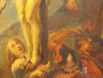 Ecole francaise XIXème. "Crucifixion".
Huile sur toile.
Dim. : 65 x 45,5...