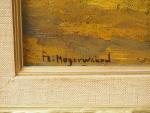 Frans HOGERWAARD. "Pinède".
Huile sur toile marouflée sur panneau, signée.
Dim. 25...
