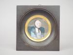 Ensemble de trois miniatures XIXème "Portraits".
Dans des cadres en bois...