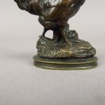 CAIN. "Le coq"
Sujet en bronze à patine brune.
Signé.
H. 9,5 cm