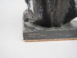 Ecole francaise début Xxème. "Félin"
Sculpture en bronze à patine brune.
Monogrammée...