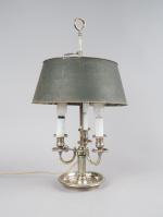Lampe bouillotte de style Louis XVI, éclairant à trois lumières,...