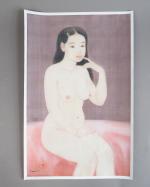 NGUYEN HOANH
"Jeune femme nue à la barrette verte"
Impression sur soie....