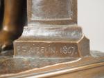 Eugène AIZELIN. "Bergers d'Arcadie".
Sculpture en bronze à patine brune, fonte...