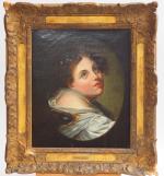 Anne-Geneviève GREUZE (1762 - 1842) "Portrait de jeune fille en...