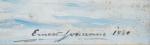 Ernest JOUANNE. "L'arrière port du Havre".
Huile sur toile signée en...