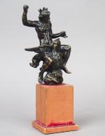 Jupiter chevauchant l'aigle en bronze à patine noire.
XVIIème siècle.
Hauteur :...