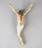 Christ en papier maché et polychromé.
Espagne, XVIII- XIXème siècle. 
H....