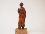 Sujet XVIIIème en bois sculpté "Ap&tre"
H. 26,5 cm 
(petits manques...