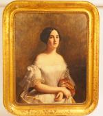 C. de JUILLERAT 
" Portrait de Caroline de Fernex "
Huile...