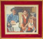Roger BISSIERE 
"Portrait de famille"
Huile sur toile.
Signée en bas à...