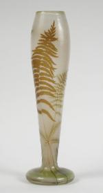 GALLE. Grand vase ovoïde en cristallerie, à décor