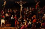 Louis de CAULLERY "La Crucifixion".  Huile sur